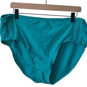 Catalina Women's Plus Size Hot Teal Swimsuit Bikini Bottom, New without Tags